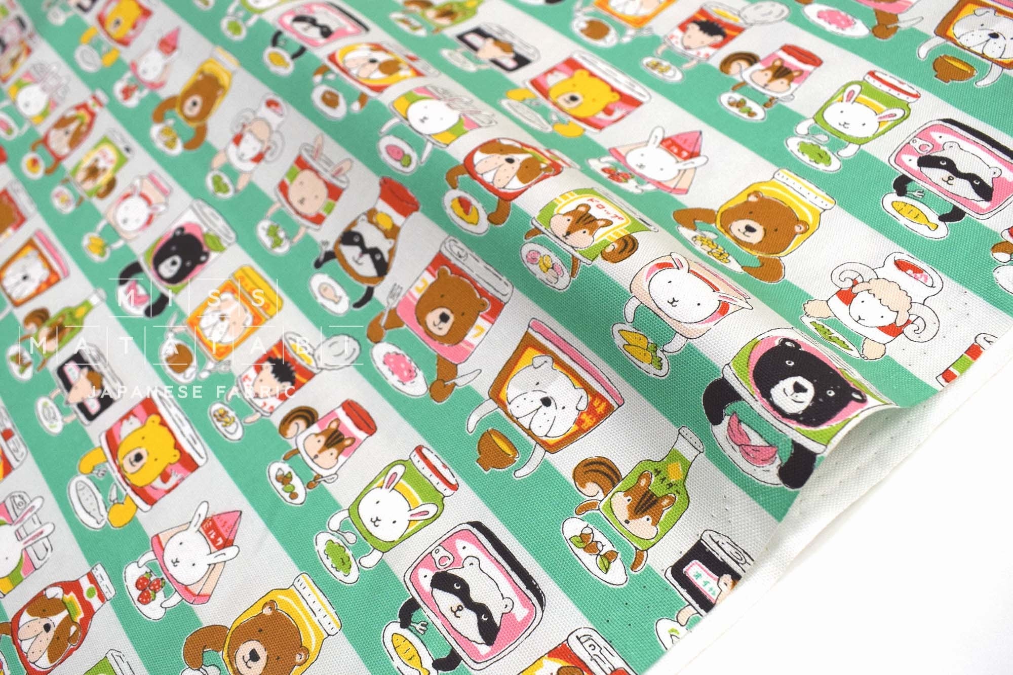 Japanese Fabric Kokka Pantry Pets - green - 50cm