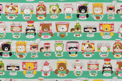 Japanese Fabric Kokka Pantry Pets - green - 50cm