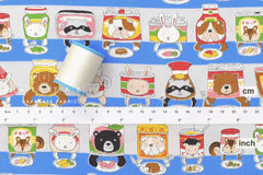 Japanese Fabric Kokka Pantry Pets - blue - 50cm
