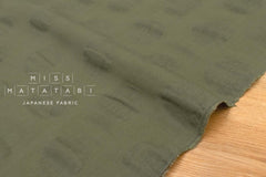 Japanese Fabric Cotton Linen Ripple Dots - green - 50cm