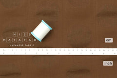 Japanese Fabric Cotton Linen Ripple Dots - roasted tea - 50cm