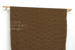 Japanese Fabric Cotton Linen Ripple Dots - roasted tea - 50cm