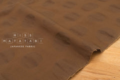 Japanese Fabric Cotton Linen Ripple Dots - roasted tea - 50cm