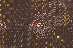 Japanese Fabric Floating Flower Kasuri - brown - 50cm