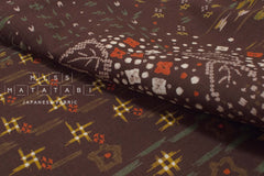 Japanese Fabric Floating Flower Kasuri - brown - 50cm