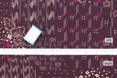 Japanese Fabric Floating Flower Kasuri - purple berry - 50cm