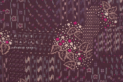 Japanese Fabric Floating Flower Kasuri - purple berry - 50cm