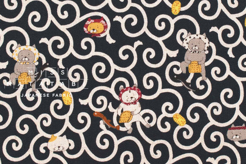 Japanese Fabric Dojou Sukui Cats - E - 50cm