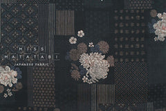 Japanese Fabric Crested Flower Pattern - A - 50cm