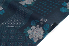 Japanese Fabric Crested Flower Pattern - B - 50cm