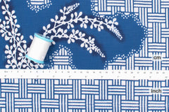 Shokunin Collection Hand-printed Chusen Japanese Yukata Fabric - Amiyo ni Hagi - 50cm