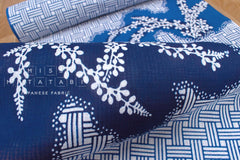 Shokunin Collection Hand-printed Chusen Japanese Yukata Fabric - Amiyo ni Hagi - 50cm