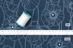 Japanese Fabric Monotone Poppies - D - 50cm