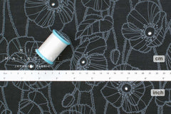 Japanese Fabric Monotone Poppies - E - 50cm
