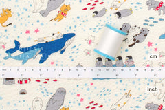 Japanese Fabric Cotton Ripple Polar Cats - A - 50cm
