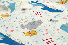 Japanese Fabric Cotton Ripple Polar Cats - A - 50cm