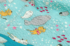 Japanese Fabric Cotton Ripple Polar Cats - C - 50cm