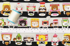 Japanese Fabric Kokka Pantry Pets - black - 50cm