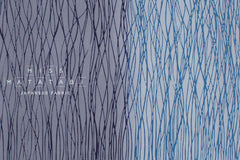 Shokunin Collection Hand-printed Chusen Japanese Yukata Fabric - motsuresuji - grey, blue - 50cm