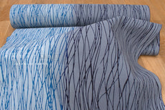 Shokunin Collection Hand-printed Chusen Japanese Yukata Fabric - motsuresuji - grey, blue - 50cm