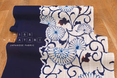 Shokunin Collection Hand-printed Chusen Japanese Yukata Fabric - Kiku Karakusa - 50cm