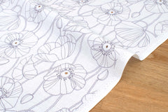 Japanese Fabric Monotone Poppies - B - 50cm