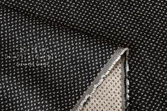 Japanese Fabric - yarn dyed woven dots jacquard - black, latte - 50cm