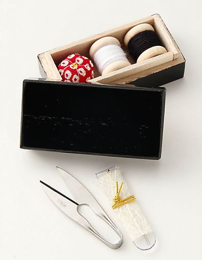 Japanese Hiro Small Sewing Box Kanazawa Urushi Lacquer - black