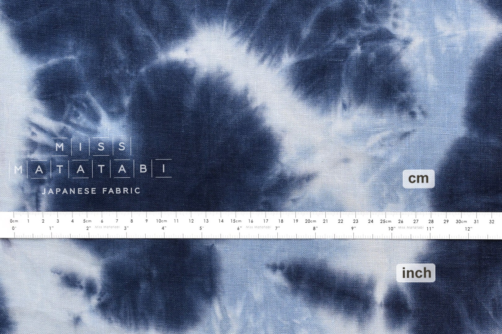 DEADSTOCK Japanese Fabric Handprinted 100% linen - 3 - 50cm