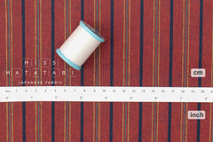 Japanese Fabric Yarn-Dyed Mikawa Momen Stripe - 8 - 50cm