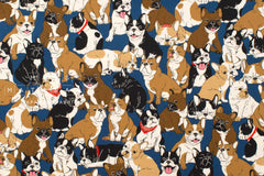 Japanese Fabric French Bulldogs - E - 50cm