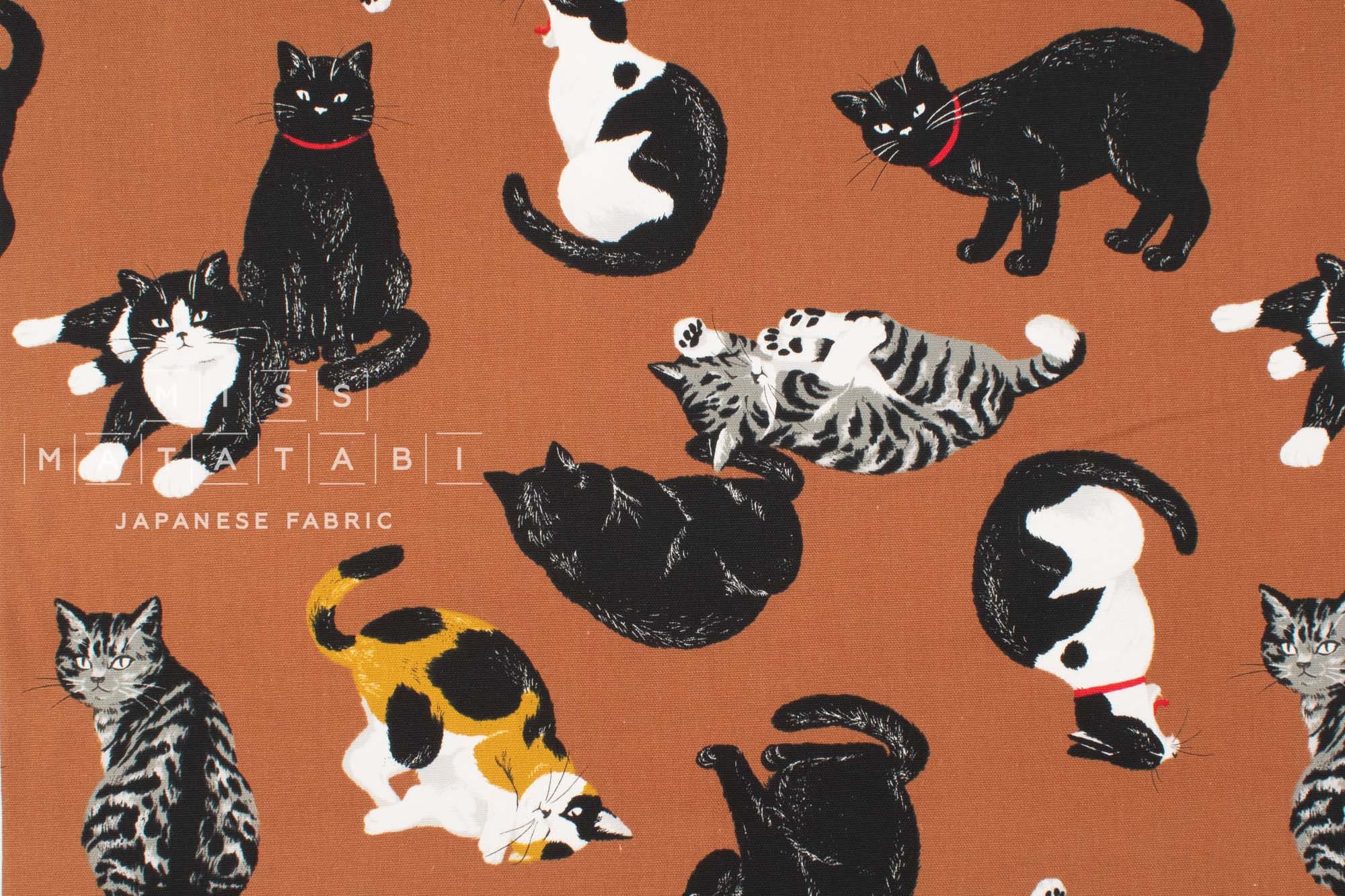 Japanese Fabric Neko Cats - F - 50cm