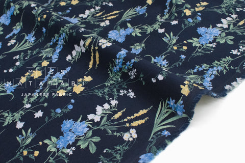 Japanese Fabric Corduroy Trailing Floral - E - 50cm