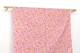 Japanese Fabric Metallic Gold Ribbons and Sakura - pink - 50cm