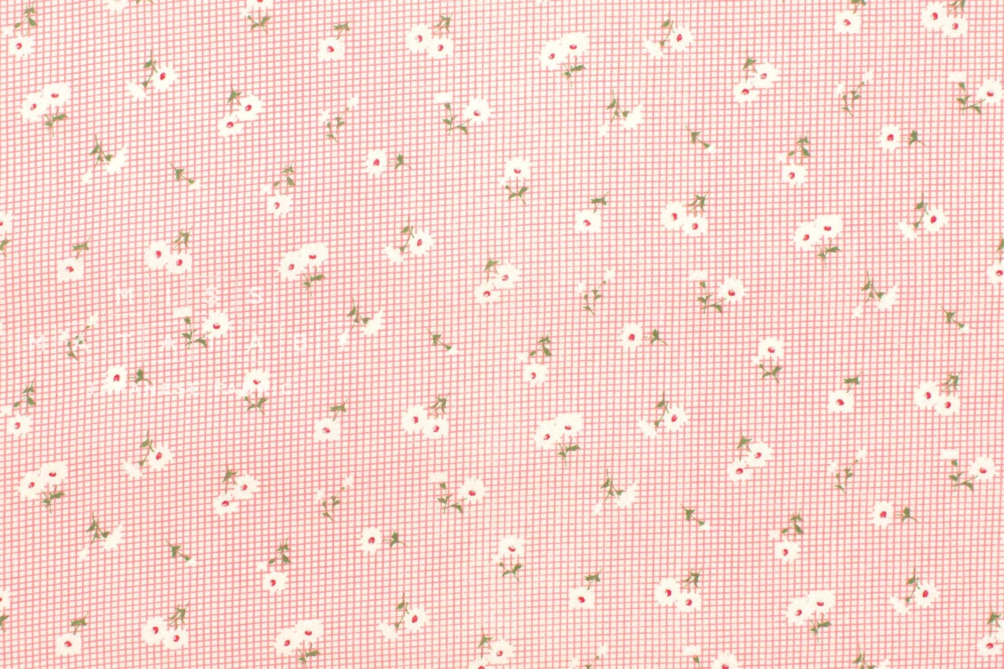 Japanese Fabric Daisy Grid - pink - 50cm