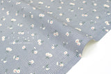Japanese Fabric Daisy Grid - blue - 50cm