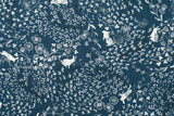 DEADSTOCK Japanese Fabric Canvas Spring Bunnies - blue - 50cm