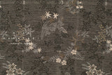 Japanese Fabric Yarn Dyed Woven Jacquard Ohana - black, latte - 50cm