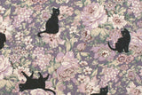 Japanese Fabric Boy Cat and Flowers - D - 50cm