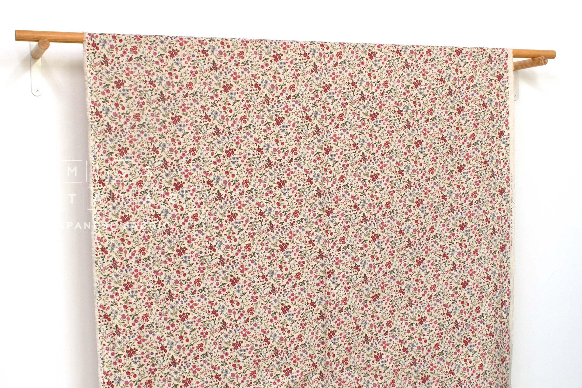Japanese Fabric Nan's Garden Linen Blend - A - 50cm