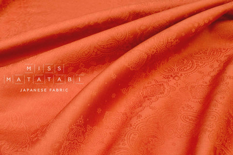 Japanese Fabric Yarn Dyed Jacquard Woven Bandana - burnt orange - 50cm