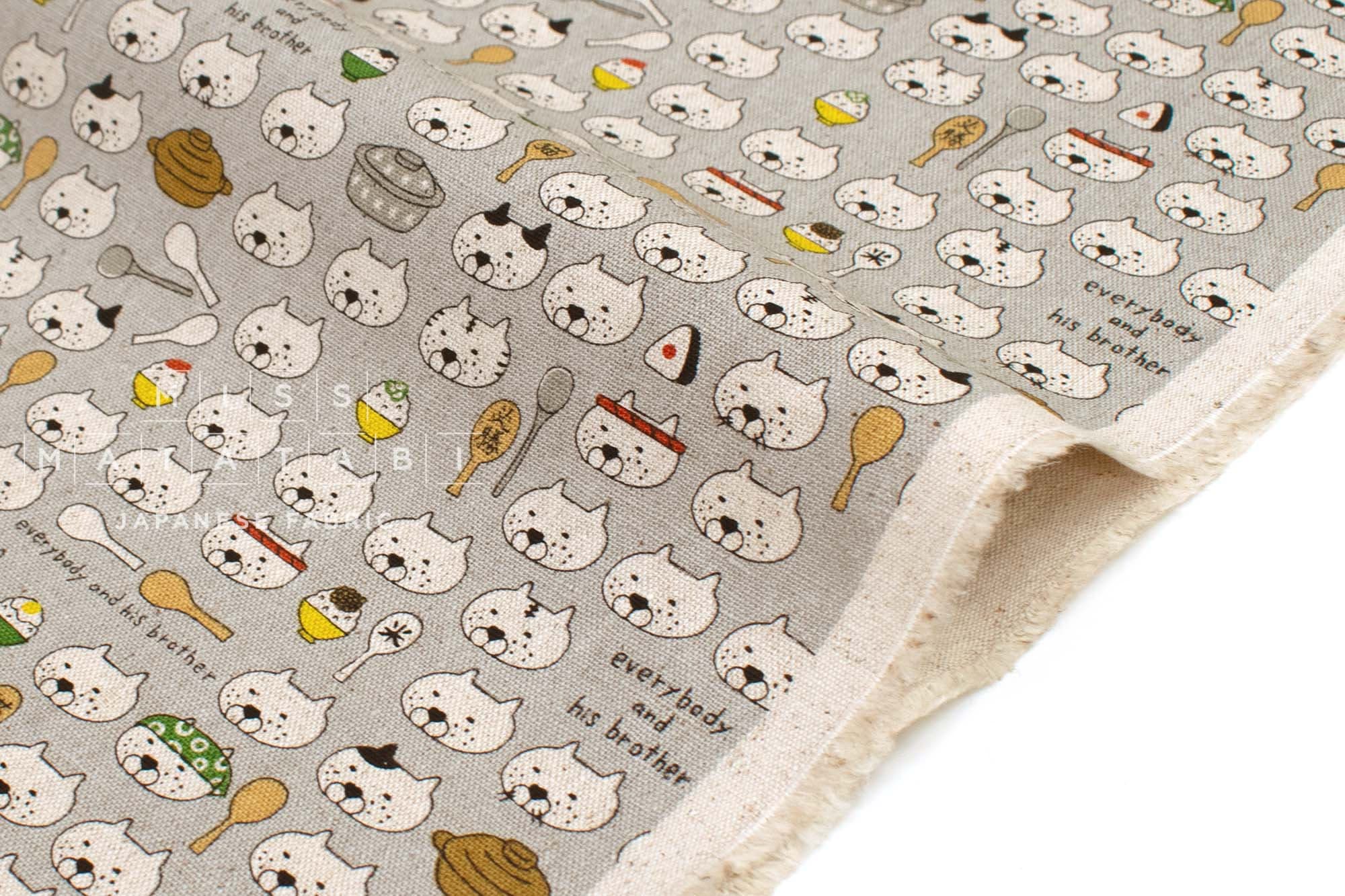 Japanese Fabric Everybody And His Brother Cats - E - 50cm