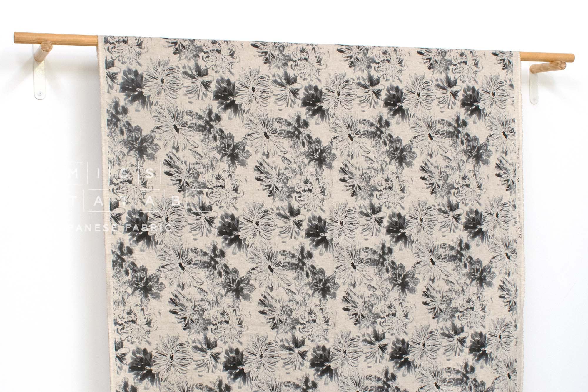 Japanese Fabric Iris - charcoal - 50cm