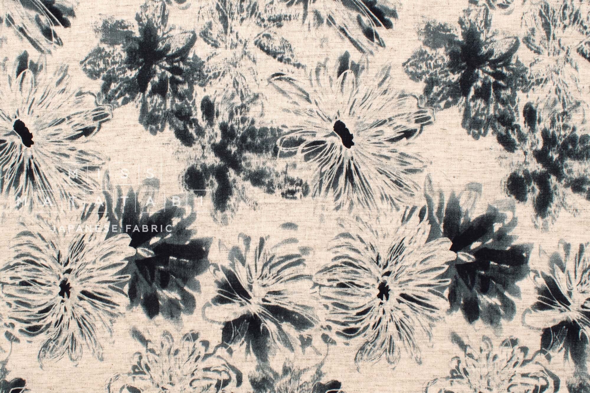 Japanese Fabric Iris - charcoal - 50cm