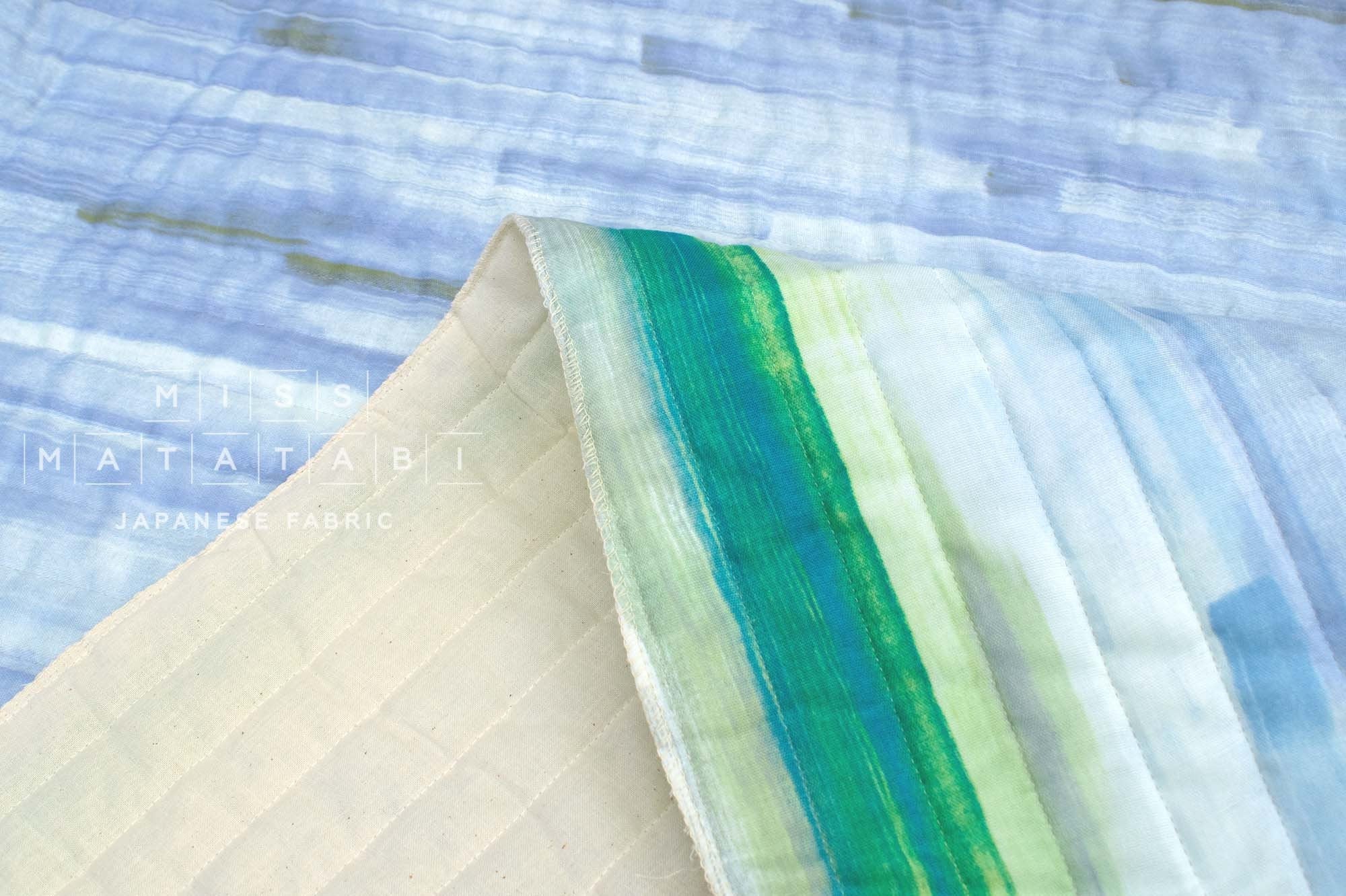 nani IRO Kokka Japanese Fabric - touch a cord kotosen ni fureru - Quilted Organic Double Gauze - B - 50cm