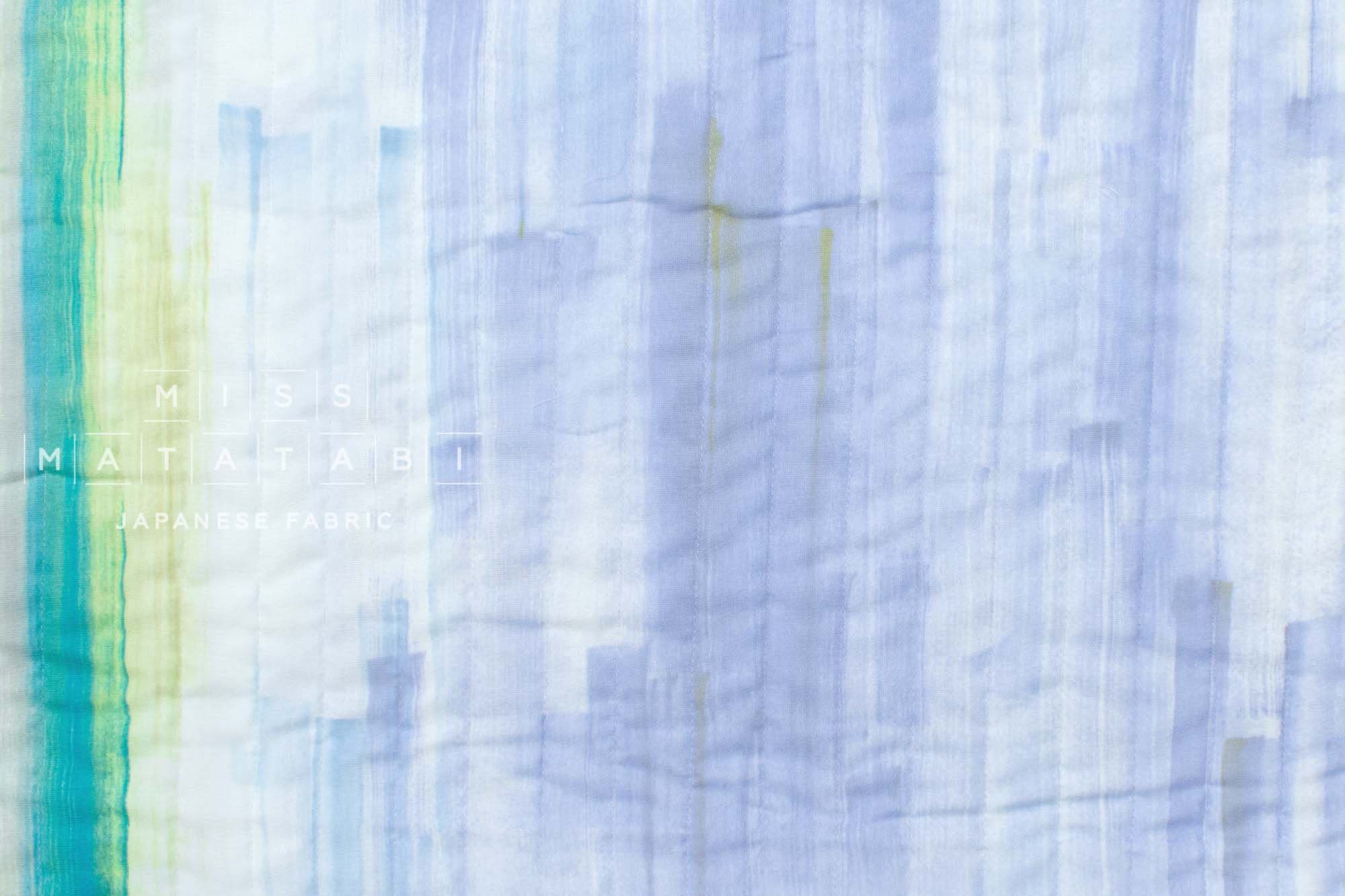 nani IRO Kokka Japanese Fabric - touch a cord kotosen ni fureru - Quilted Organic Double Gauze - B - 50cm
