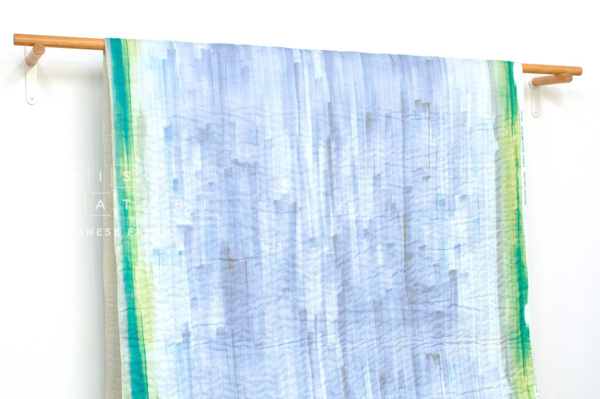 nani IRO Kokka Japanese Fabric - touch a cord kotosen ni fureru - Quilted Organic Double Gauze - B - 50cm