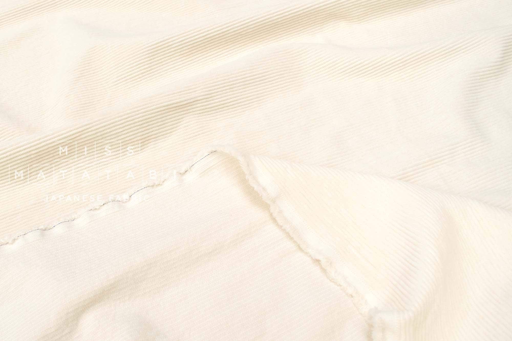 Japanese Fabric Shokunin Collection Yarn-dyed Kotohiradaki Corduroy - cream - 50cm