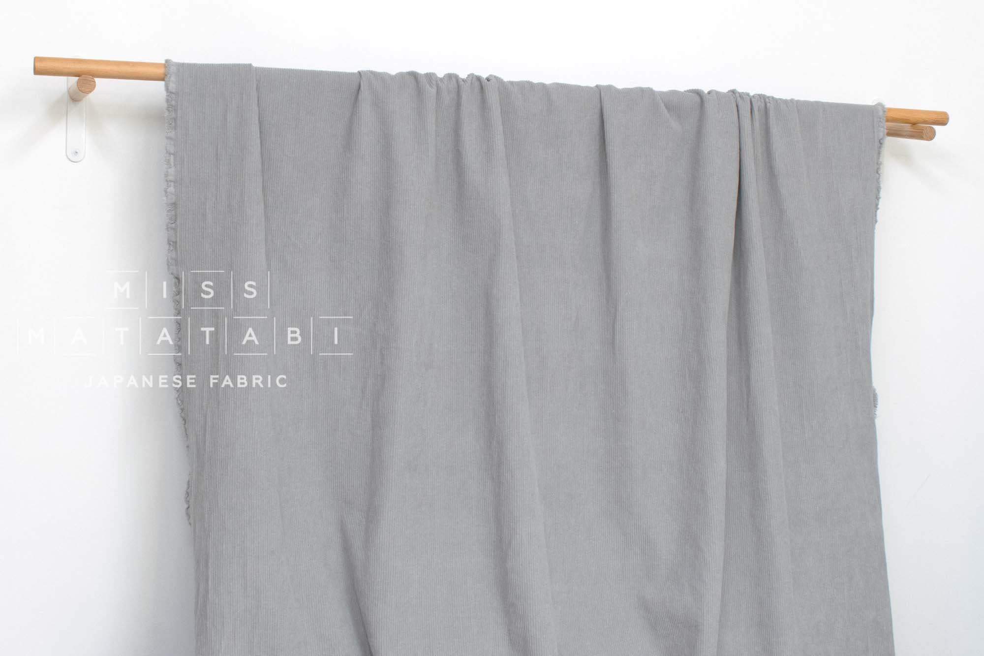 Japanese Fabric Shokunin Collection Yarn-dyed Kotohiradaki Corduroy - grey - 50cm