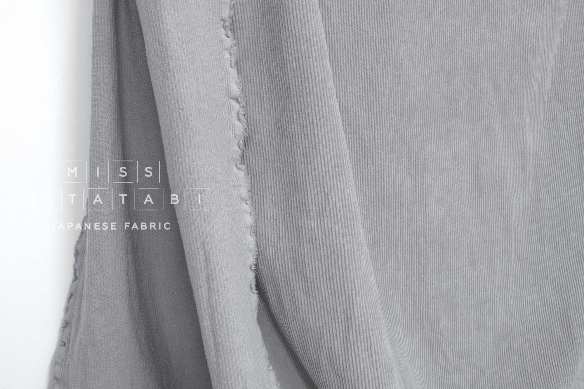 Japanese Fabric Shokunin Collection Yarn-dyed Kotohiradaki Corduroy - grey - 50cm